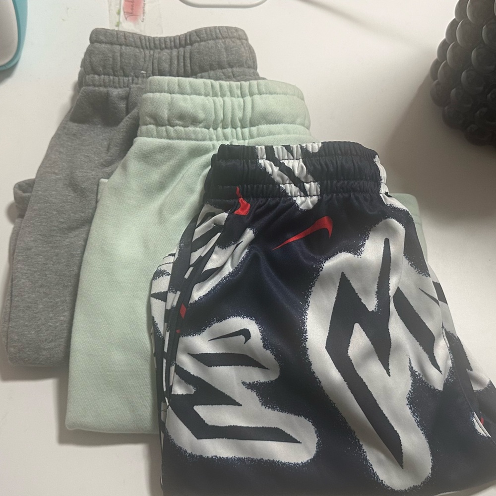 Boys Nike Shorts Bundle | 3 Pairs | Gray, Mint & Graphic Athletic Shorts